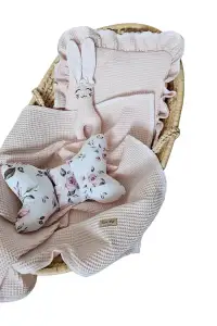 Zestaw wafelkowy kocyk poduszka tuliś, poduszka motyl